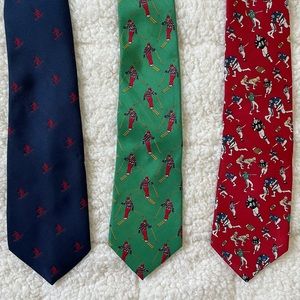 3 Sports Ties Skiing & Football - Gap NWT, Giorgio & Count Bellini Vintage